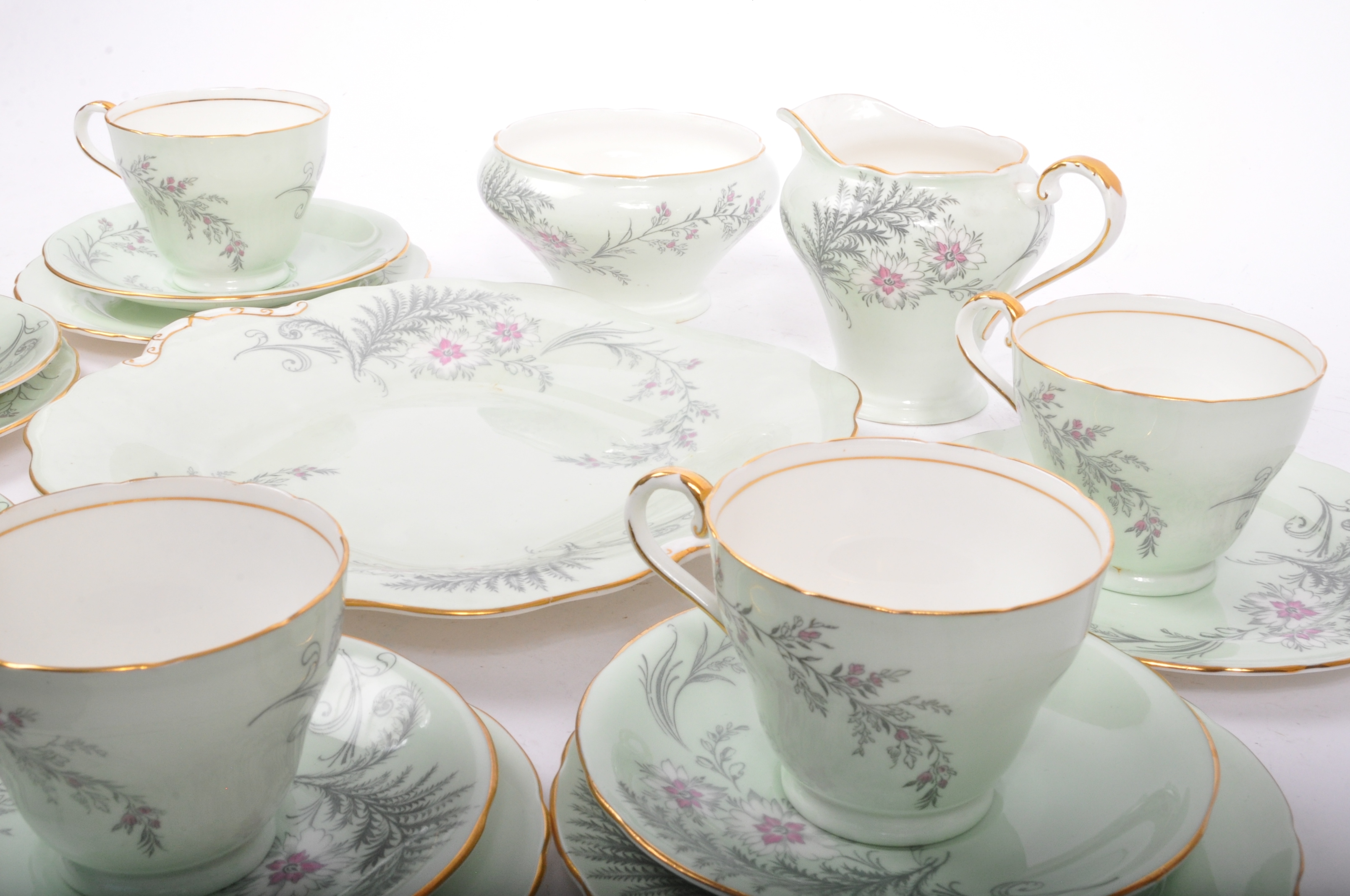 VINTAGE MID 20TH CENTURY AYNSLEY BONE CHINA TEA SET - Image 3 of 6