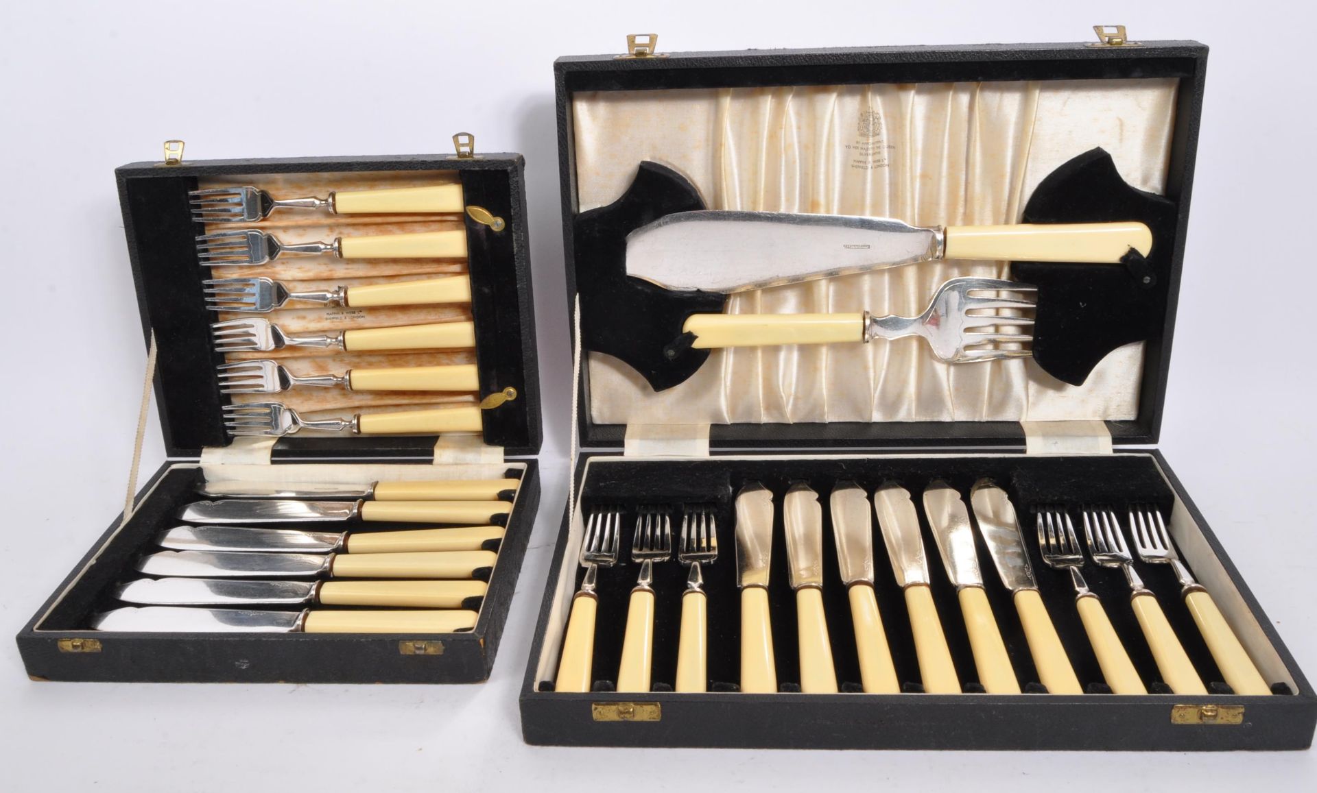 MAPPIN & WEBB - TWO SETS OF KNIFE & FORK CUTLERY CASES