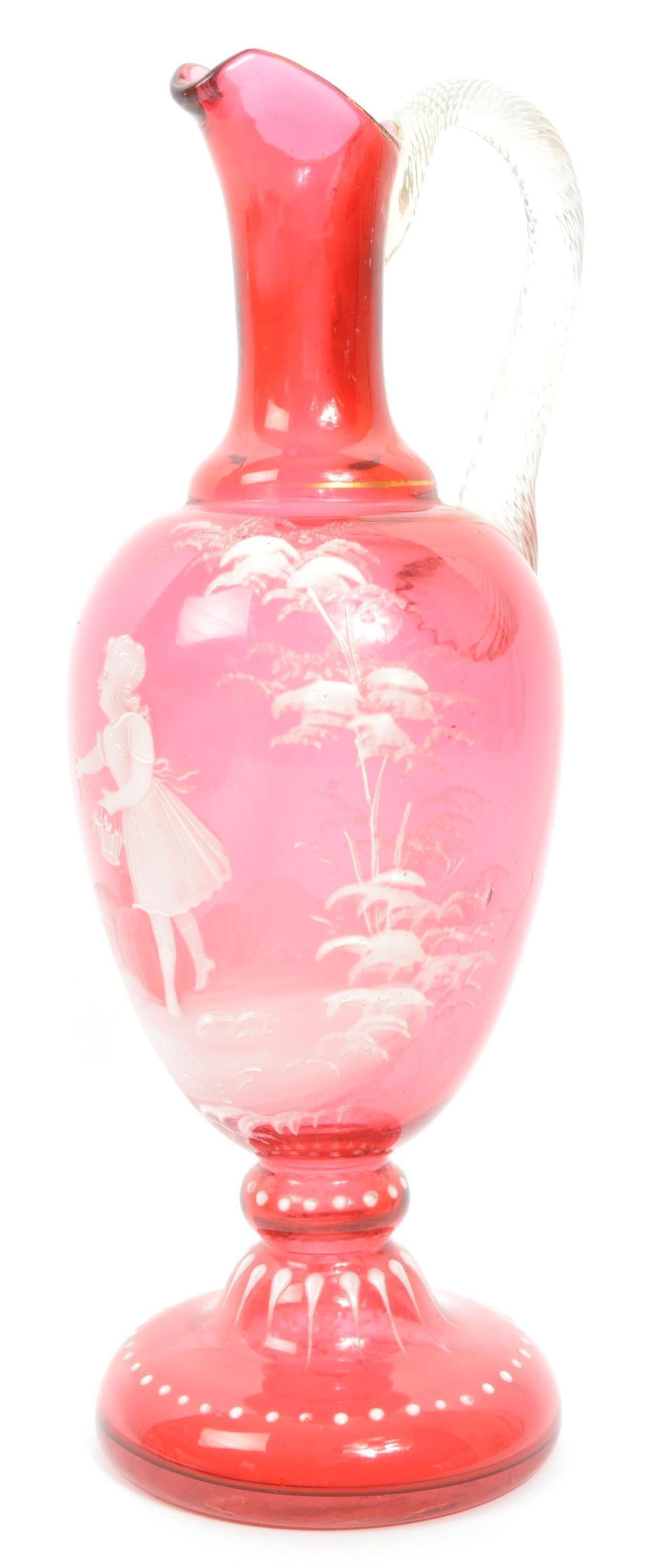 19TH CENTURY MARY GREGORY STYLE CRANBERRY GLASS - Image 3 of 5