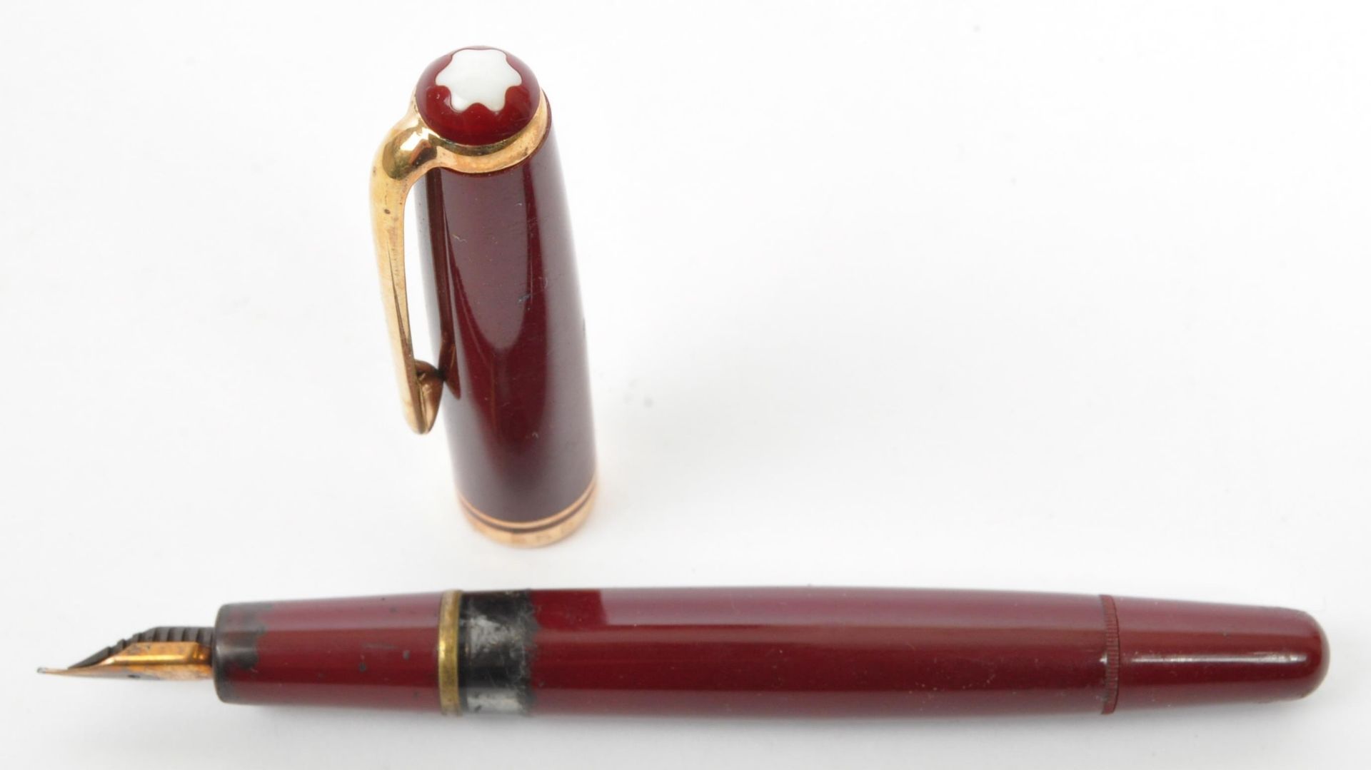 MONT BLANC - OXBLOOD RED FOUNTAIN PEN - 14CT GOLD NIB - Bild 4 aus 5