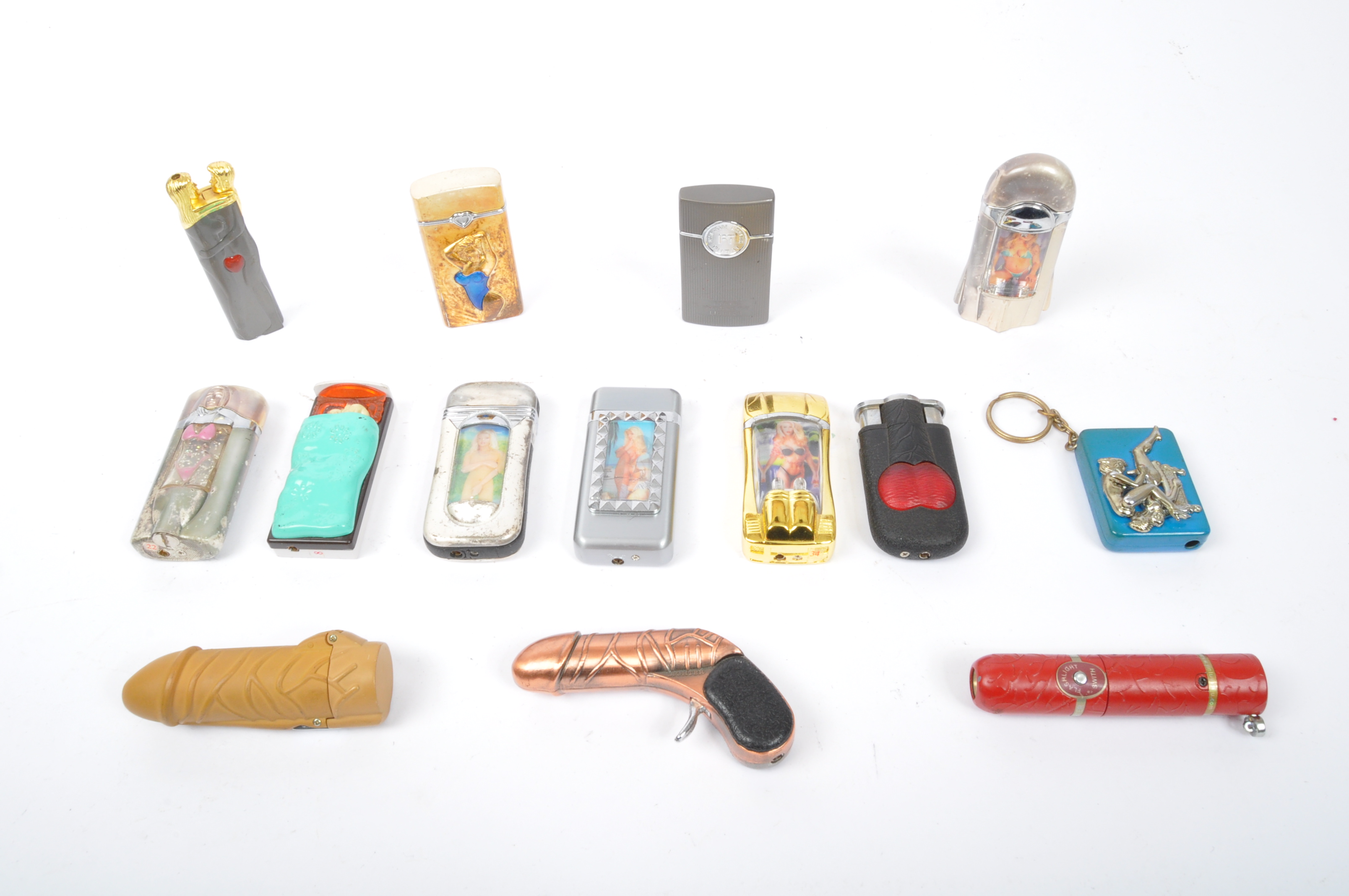 LARGE COLLECTION OF VINTAGE NOVELTY EROTIC CIGARETTE LIGHTERS - Image 6 of 10