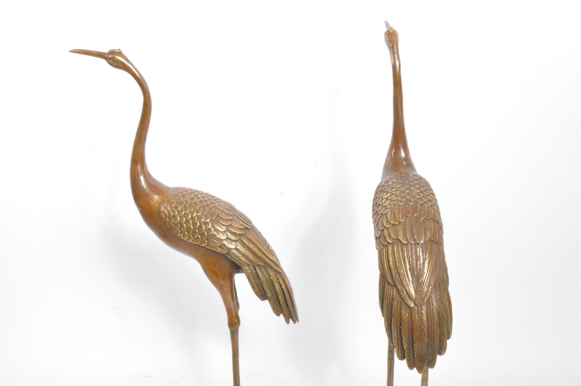 PAIR OF CONTEMPORARY JAPANESE BRONZE CRANES - Image 5 of 5