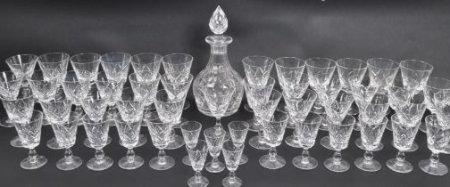 VINTAGE STUART CRYSTAL GLASS DRINKING SUITE WITH DECANTER