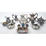 AN ASSORTMENT OF 19TH CENTURY & LATER SILVER PLATE ITEMS