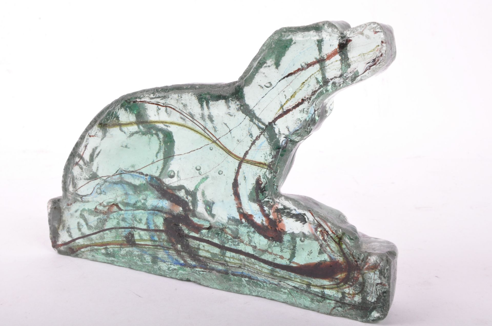 VICTORIAN CIRCA 1880S PRESSED GLASS DOG PAPERWEIGHT - Image 4 of 5