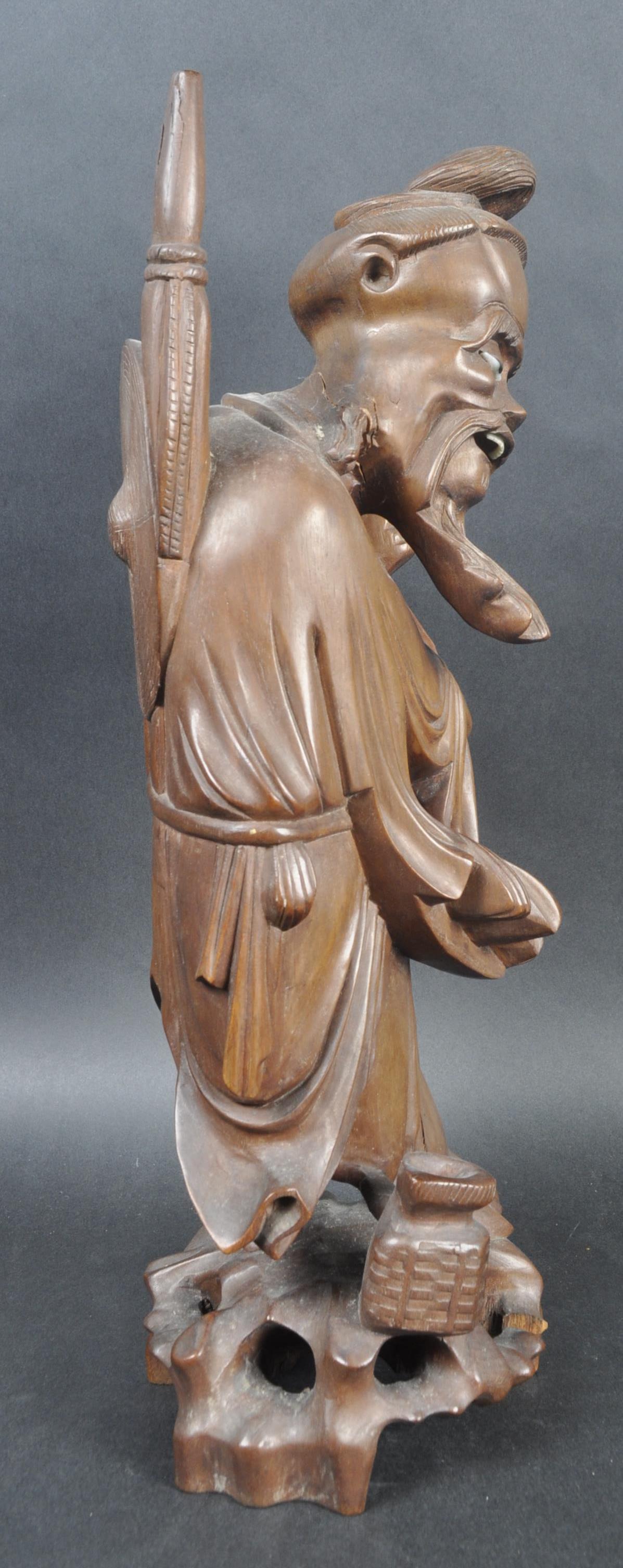 19TH CENTURY CHINESE CARVED HARDWOOD IMMORTAL - Image 2 of 8