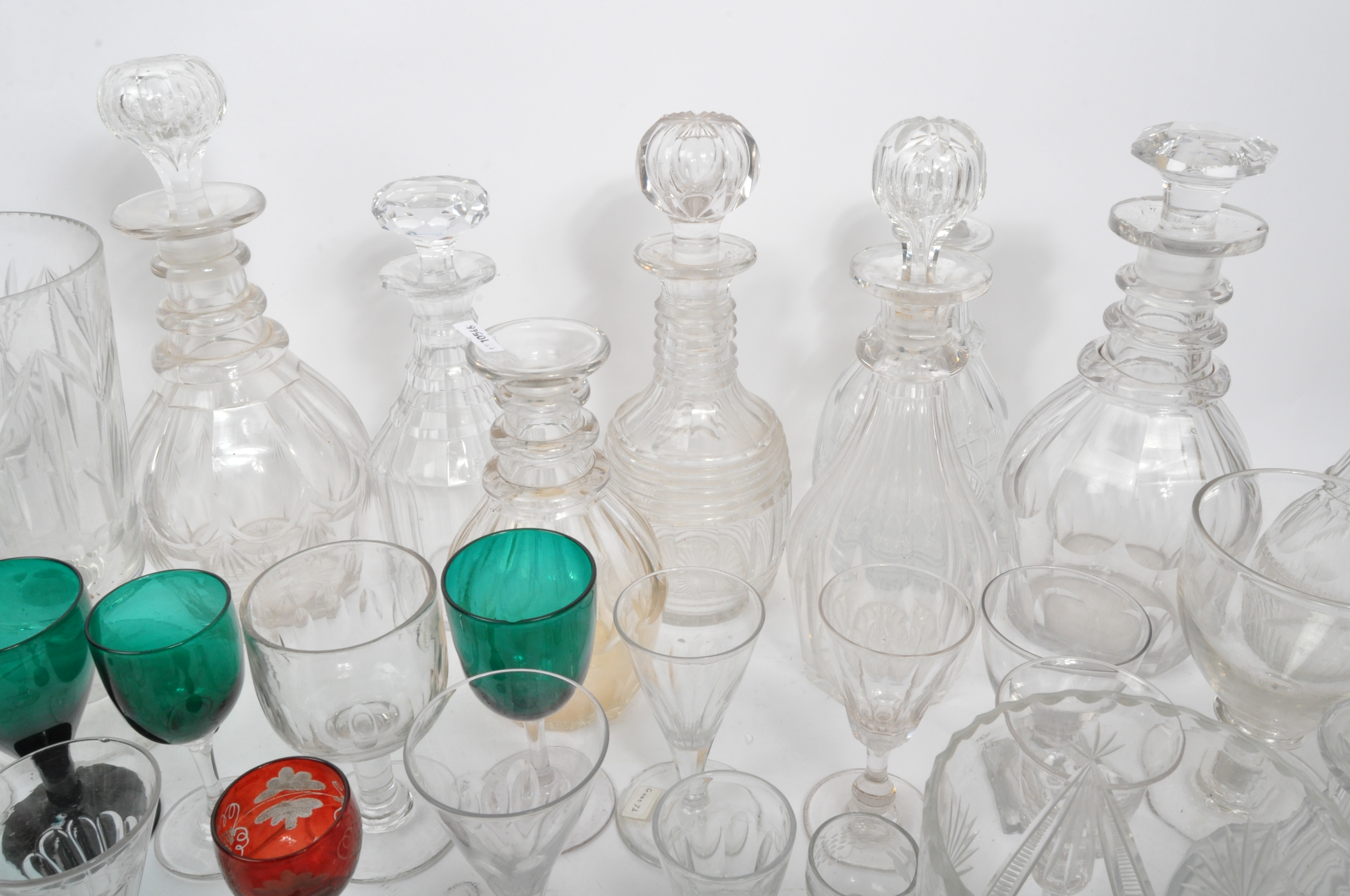 LARGE COLLECTION OF 18TH & 19TH CENTURY CUT GLASS DECANTERS - Image 3 of 7