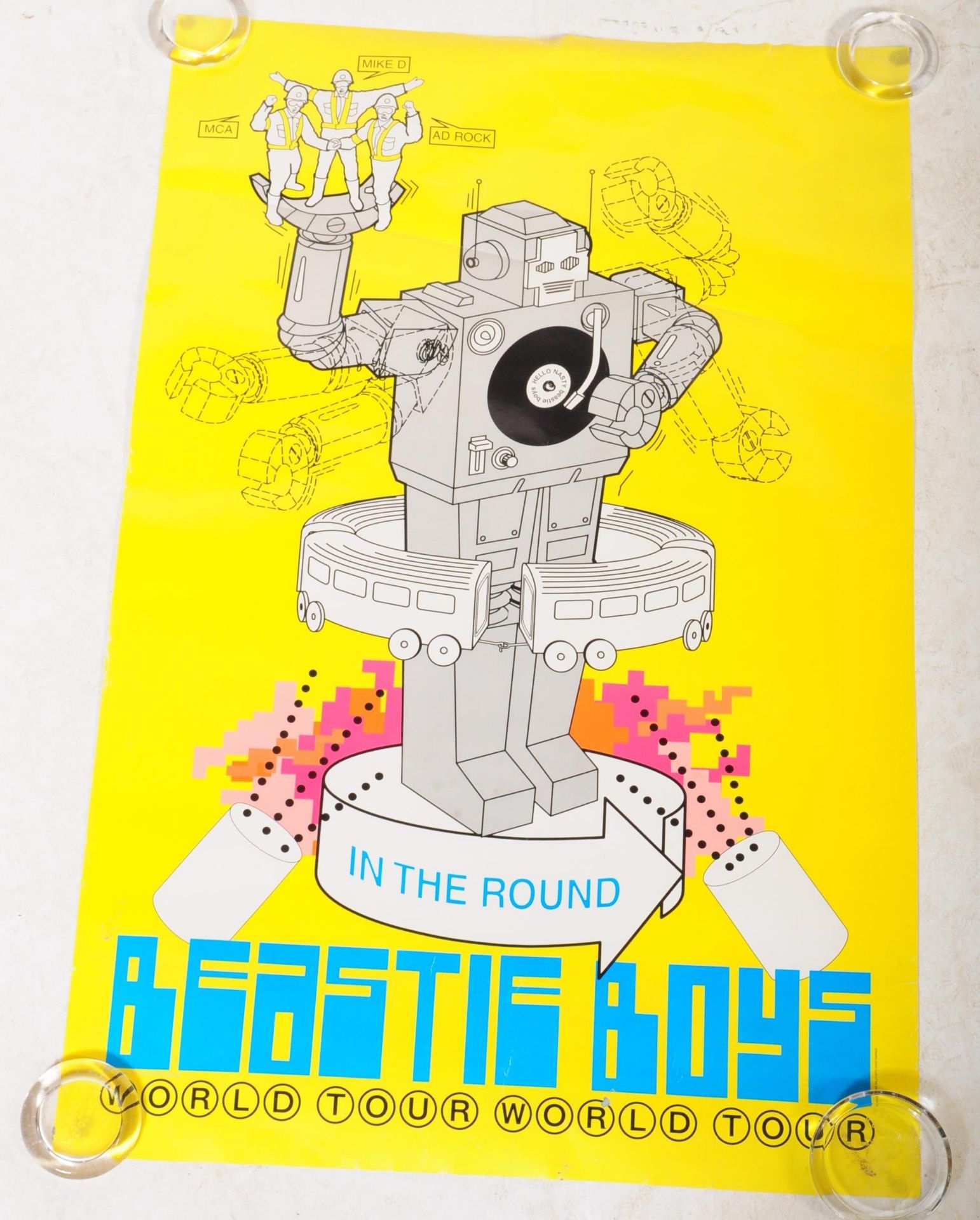 VINTAGE 1998 BEASTIE BOYS 'IN THE ROUND' WORLD TOUR POS POSTER