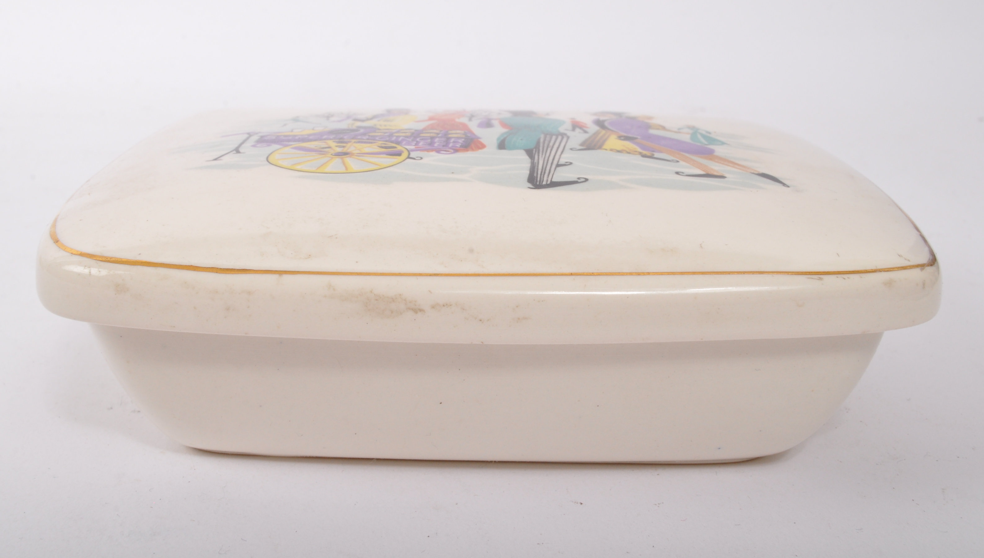 THE BRISTOL POTTERY - CERAMIC LIDDED POT - THAMES SCENE - Image 3 of 5