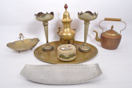 COLLECTION OF 19TH CENTURY & LATER BRASS & COPPER ITEMS