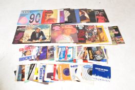 COLLECTION OF LONG PLAY LP VINYL RECORDS W/ 45 SINGLES