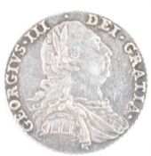 GEORGE III 1787 SILVER SHILLING COIN - SEMEE OF HEARTS