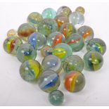 ASSORTMENT OF VINTAGE MULTI COLOURED MARBLES