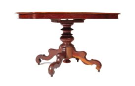 VICTORIAN 19TH CENTURY BIEDERMEIER MAHOGANY DINING TABLE