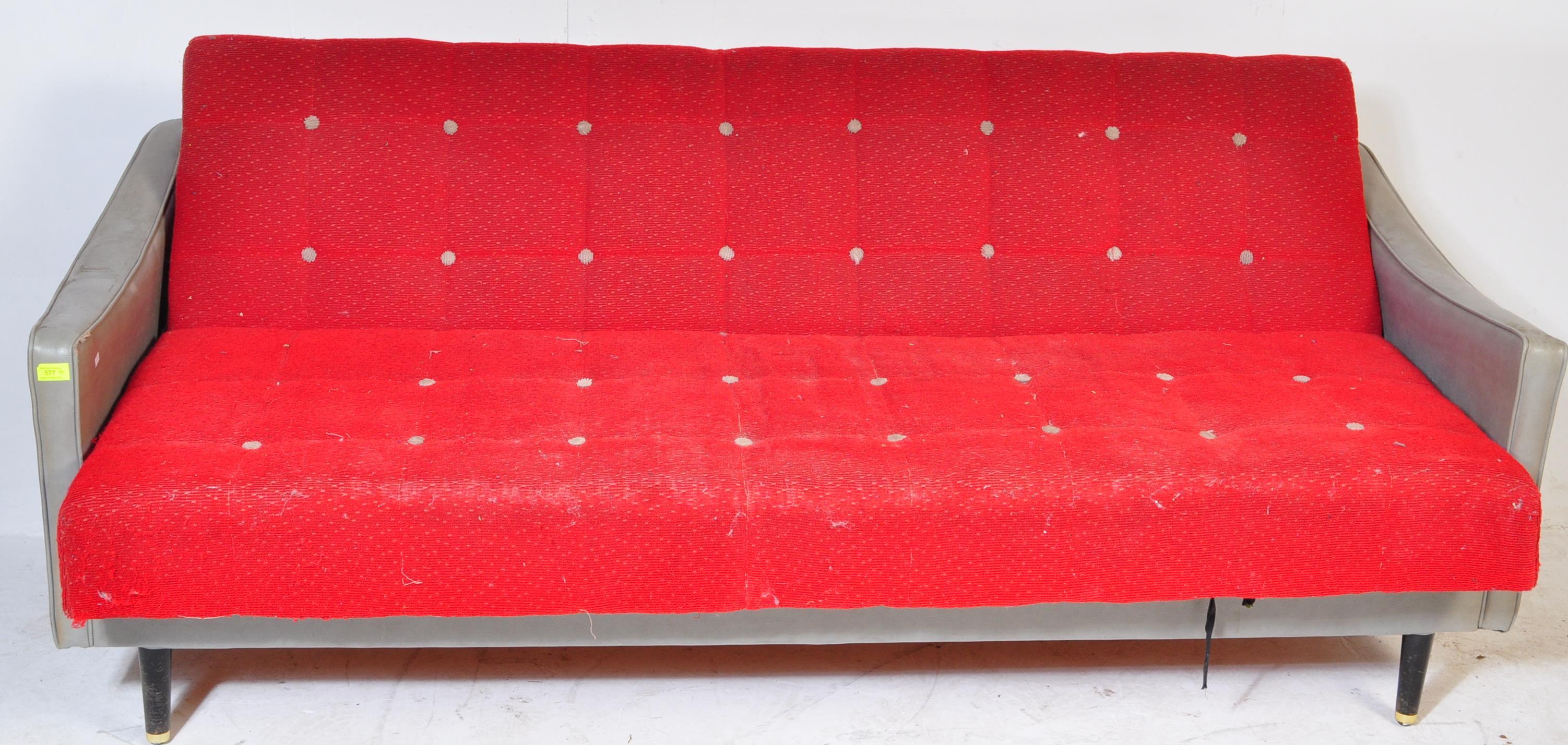 RETRO VINTAGE MID 20TH CENTURY SPACE AGE SOFA DAY BED - Image 2 of 5