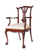 EARLY 20TH CENTURY MAHOGANY CHIPPENDALE STYLE DESK CHAIR
