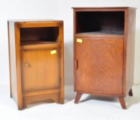 TWO ART DECO STYLE OAK MATCHED BEDSIDE CABINETS