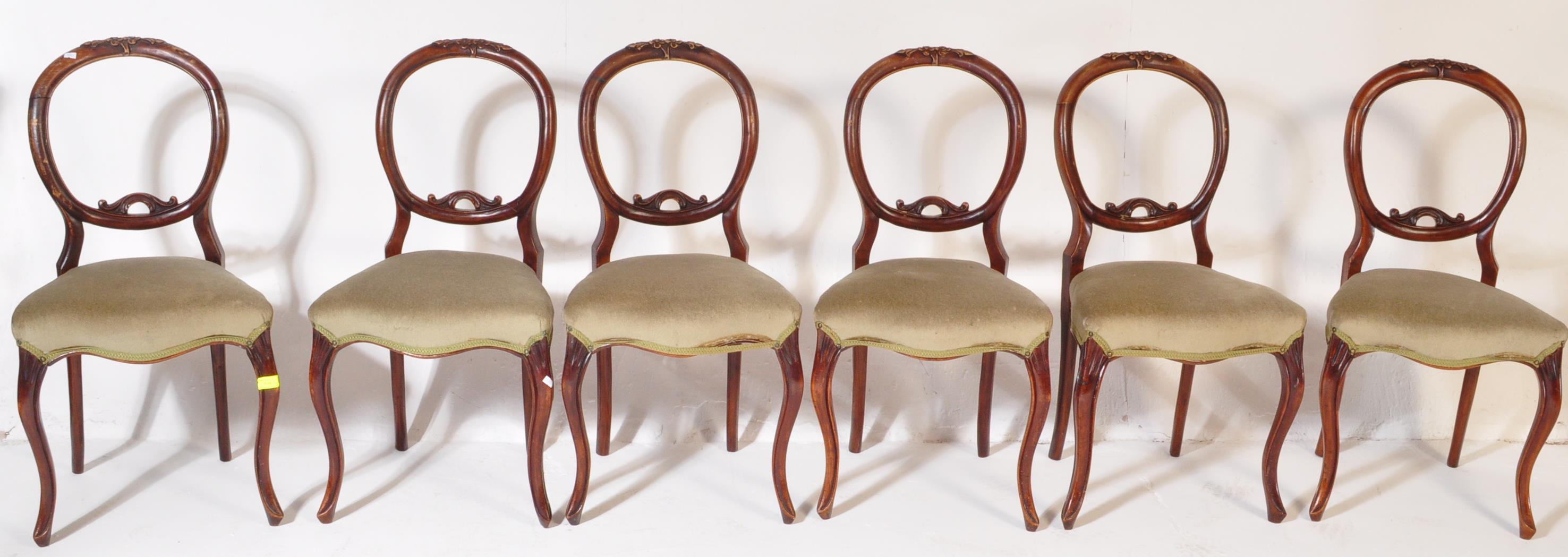 SET OF SIX VICTORIAN 19TH CENTURTY BALLOON BACK CHAIRS - Image 2 of 5