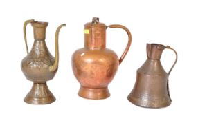 COLLECTION OF THREE 19TH CENTURY MIDDLE EASTERN JUGS