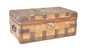 AN EARLY VICTORIAN PONY SKIN TRAVEL CHEST TRUNK