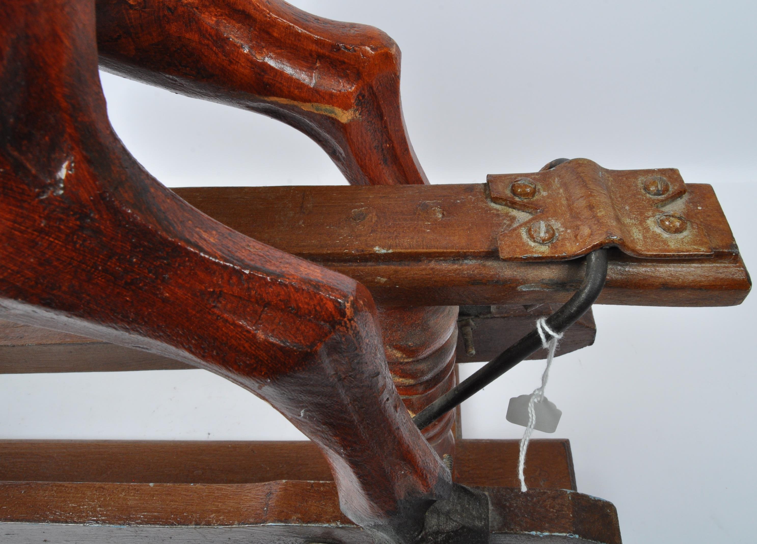 REPRO VICTORIAN CARVED WOOD ROCKING HORSE WITH LEATHER SADDLE - Image 4 of 5