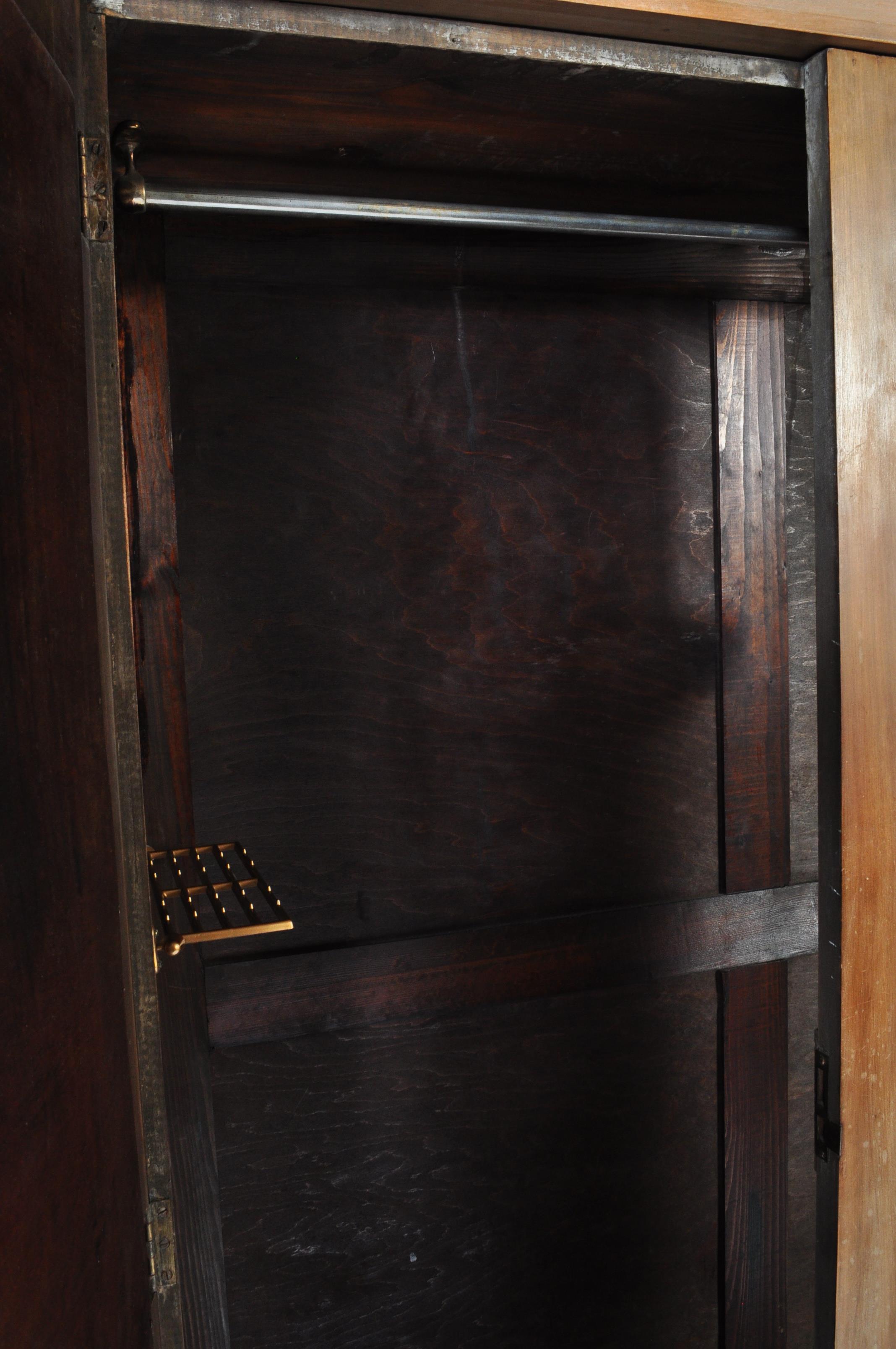 EDWARDIAN SATIN WALNUT WARDROBE ARMOIRE - Image 4 of 5