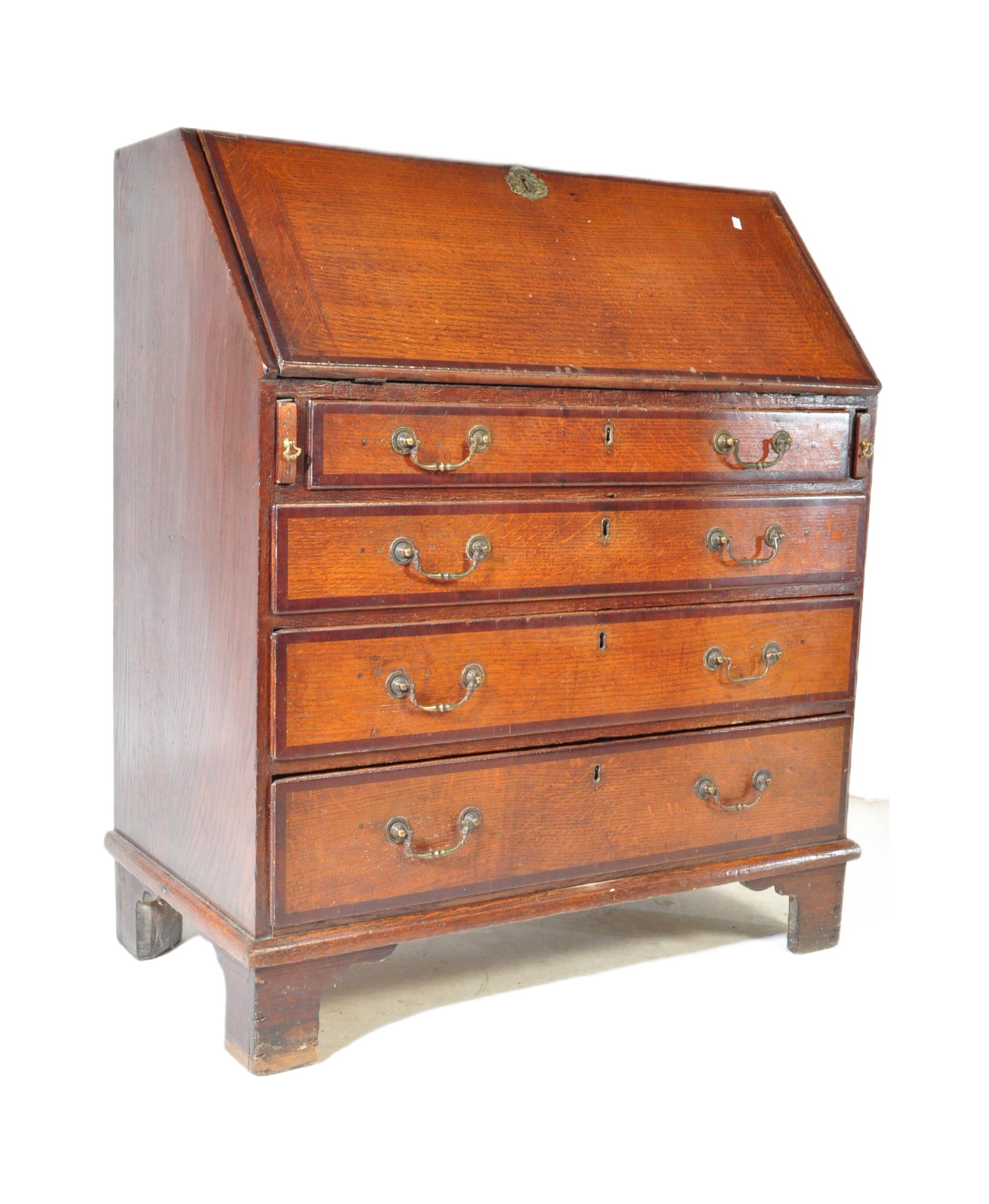 18TH CENTURY GEORGE III OAK WRITING BUREAU DESK