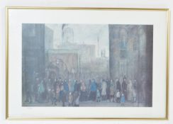 L. S. LOWRY (1887 - 1976) - 'OUTSIDE THE MILL' - LIMITED EDITION PRINT