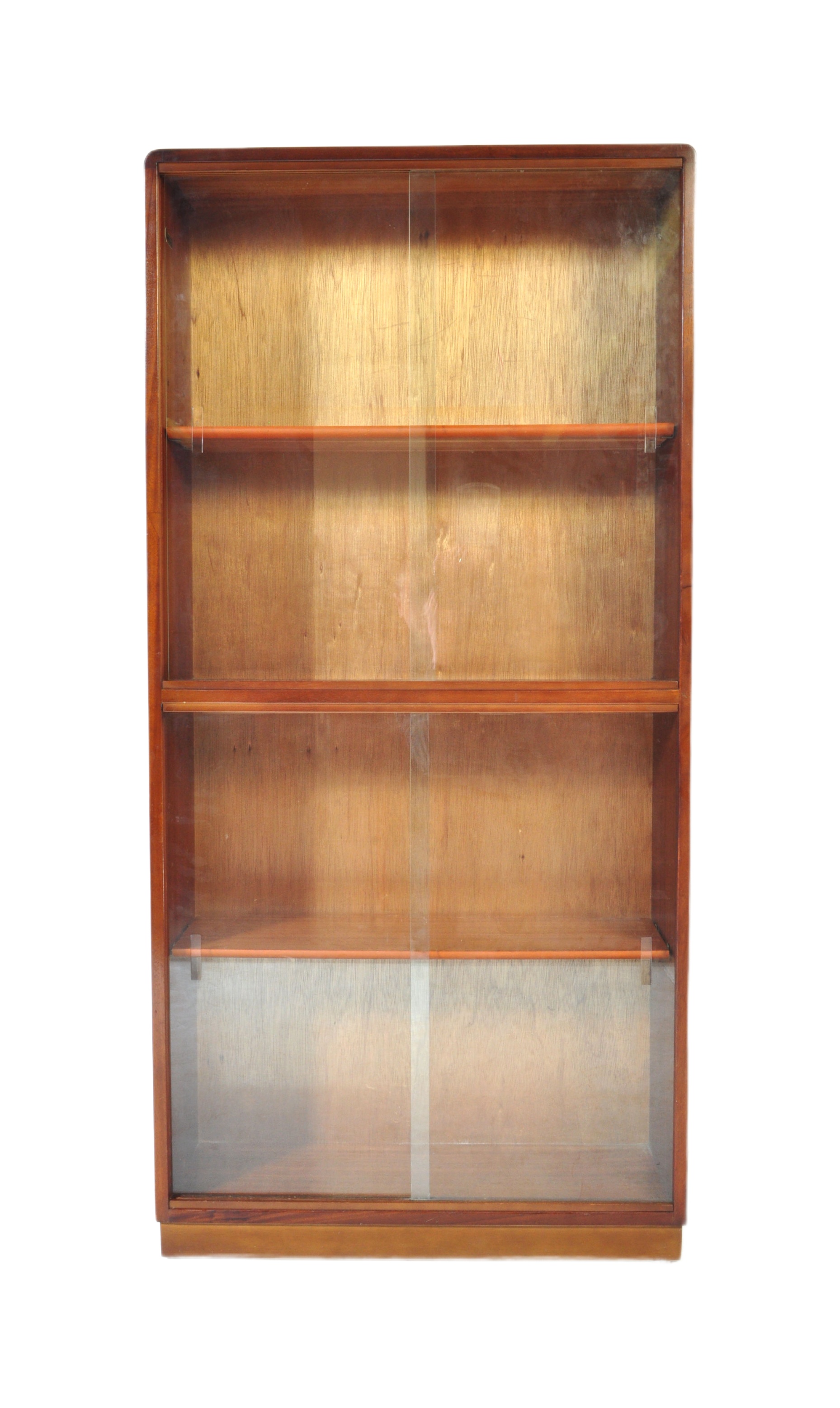 MID 20TH CENTURY TEAK WOOD GLASS DISPLAY BOOKCASE