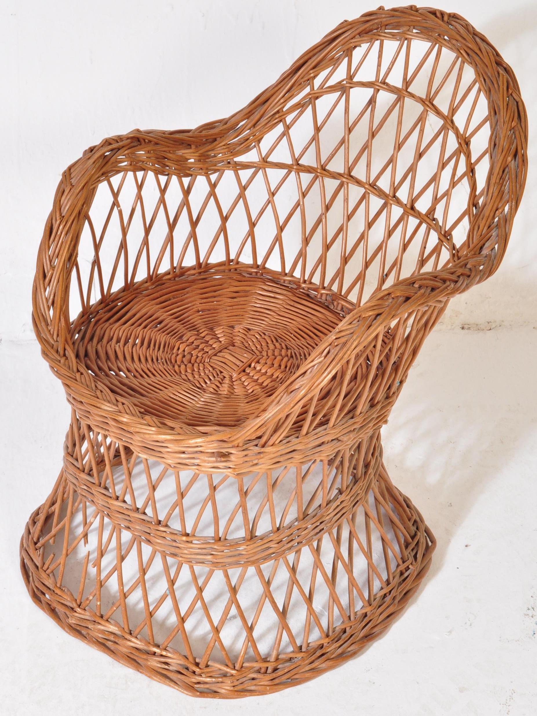 RETRO WICKER RATTAN BAMBOO CHILDREN CHAIR - Image 3 of 4