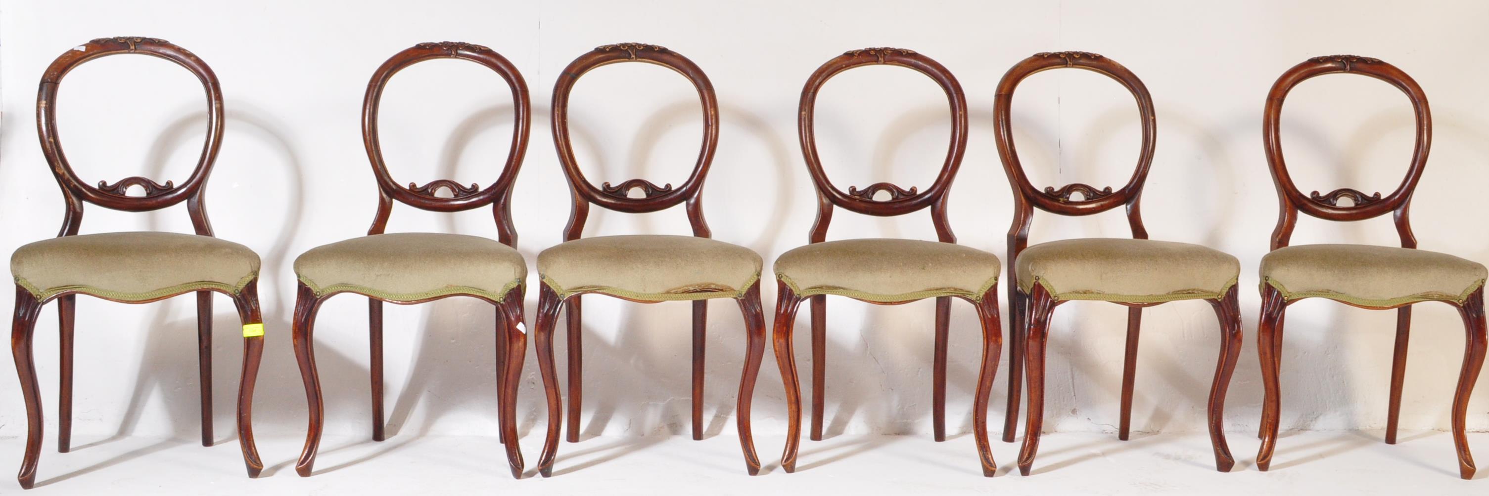 SET OF SIX VICTORIAN 19TH CENTURTY BALLOON BACK CHAIRS