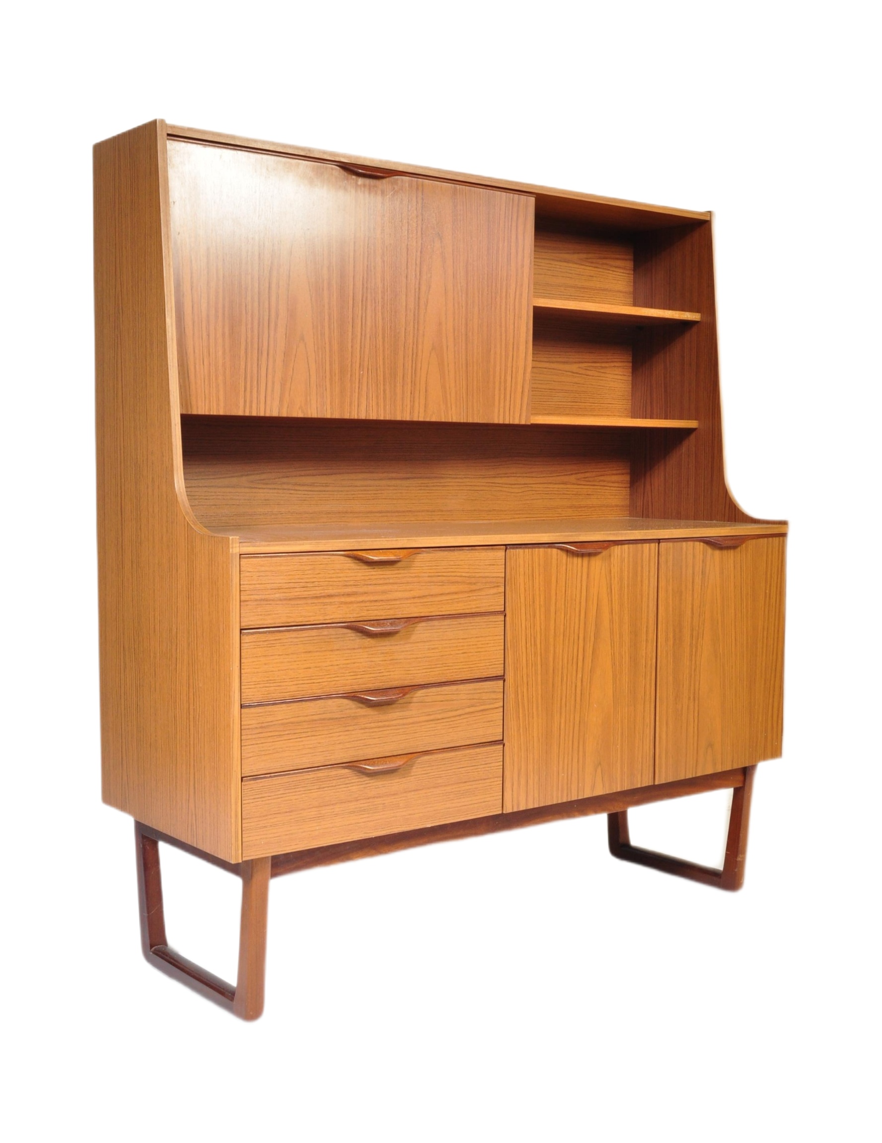 RETRO VINTAGE TEAK VENEERED HIGHBOARD - FRESCO MANNER