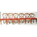 SET OF SIX VICTORIAN MAHOGANY SCALLOP BACK DINING CHAIRS