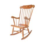 RETRO VINTAGE BEECH & ELM ERCOL STYLE ROCKING ARMCHAIR