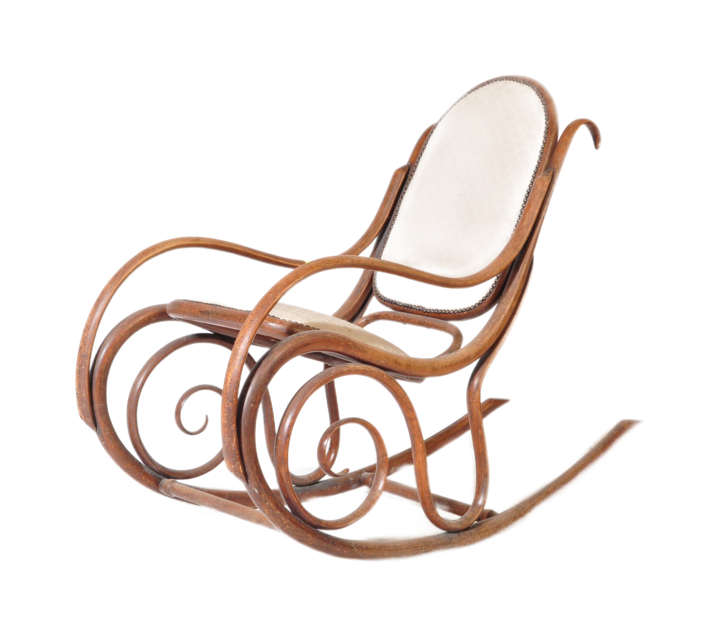 EARLY 20TH CENTURY BENTWOOD & CANE ROCKING CHAIR