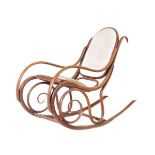 EARLY 20TH CENTURY BENTWOOD & CANE ROCKING CHAIR