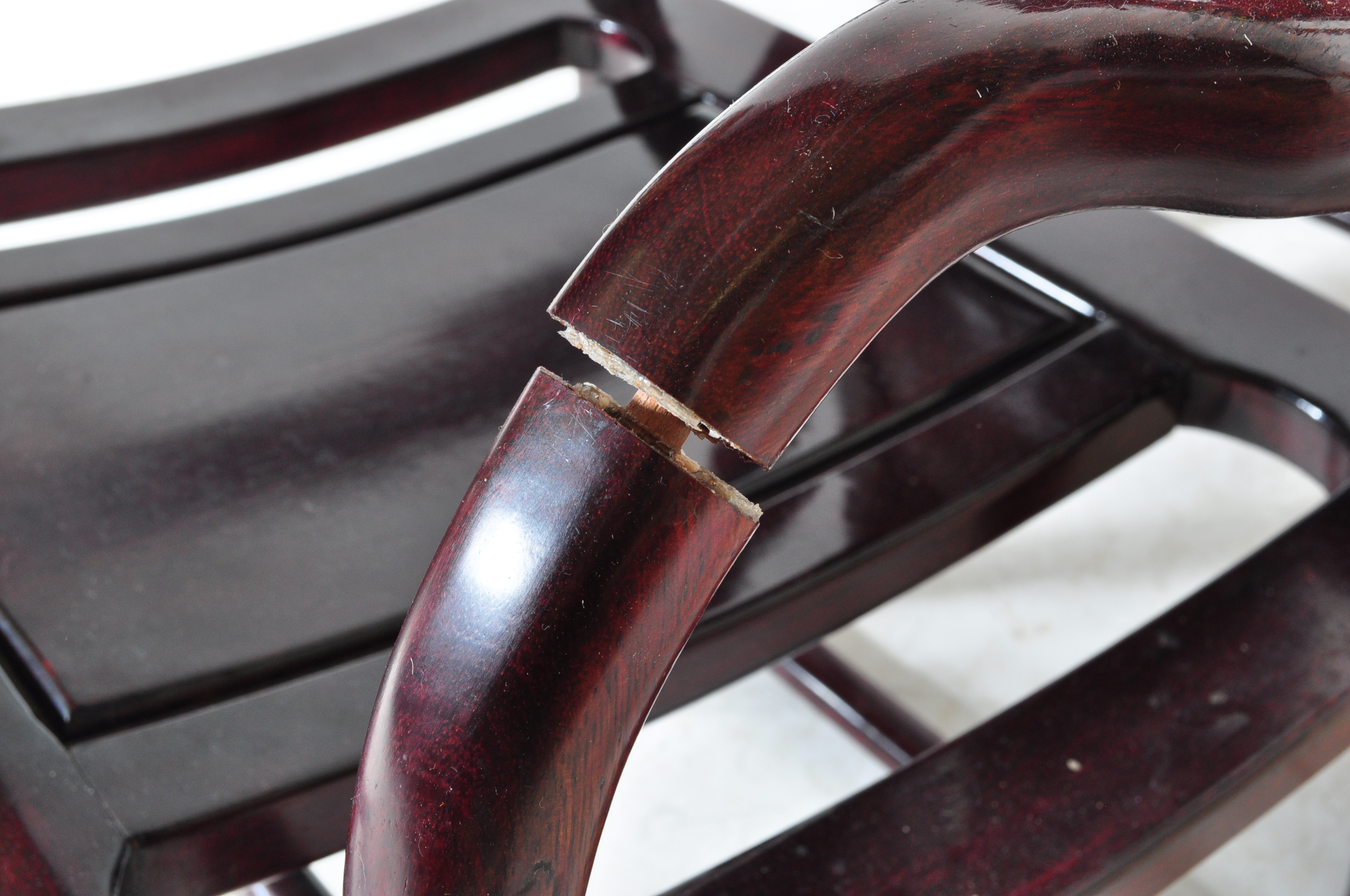 VINTAGE 1970S CHINESE INLAID HARDWOOD ROCKING CHAIR - Image 5 of 6