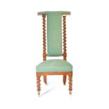 VICTORIAN WALNUT PRIE DIEU PRAYER CHAIR