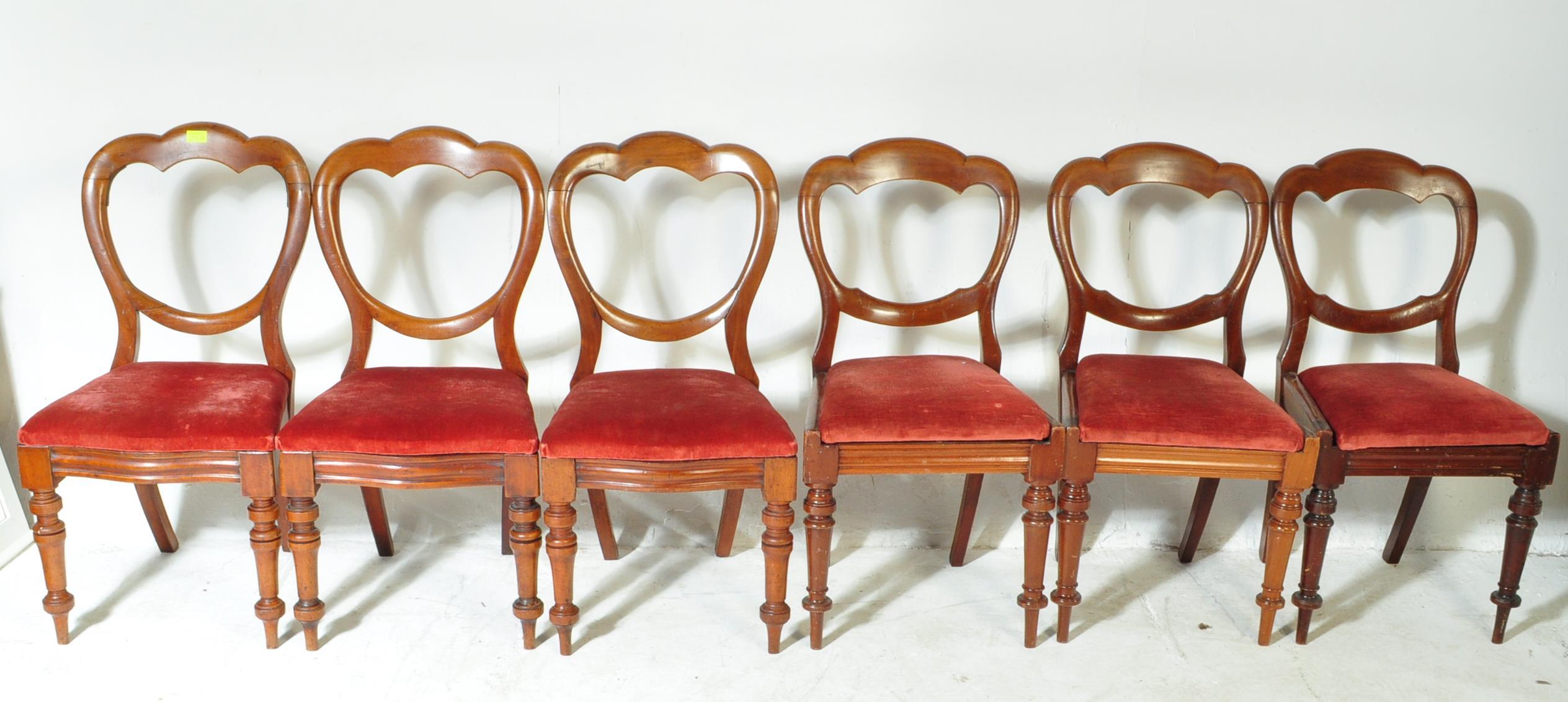 SET OF SIX VICTORIAN MAHOGANY SCALLOP BACK DINING CHAIRS - Image 2 of 4