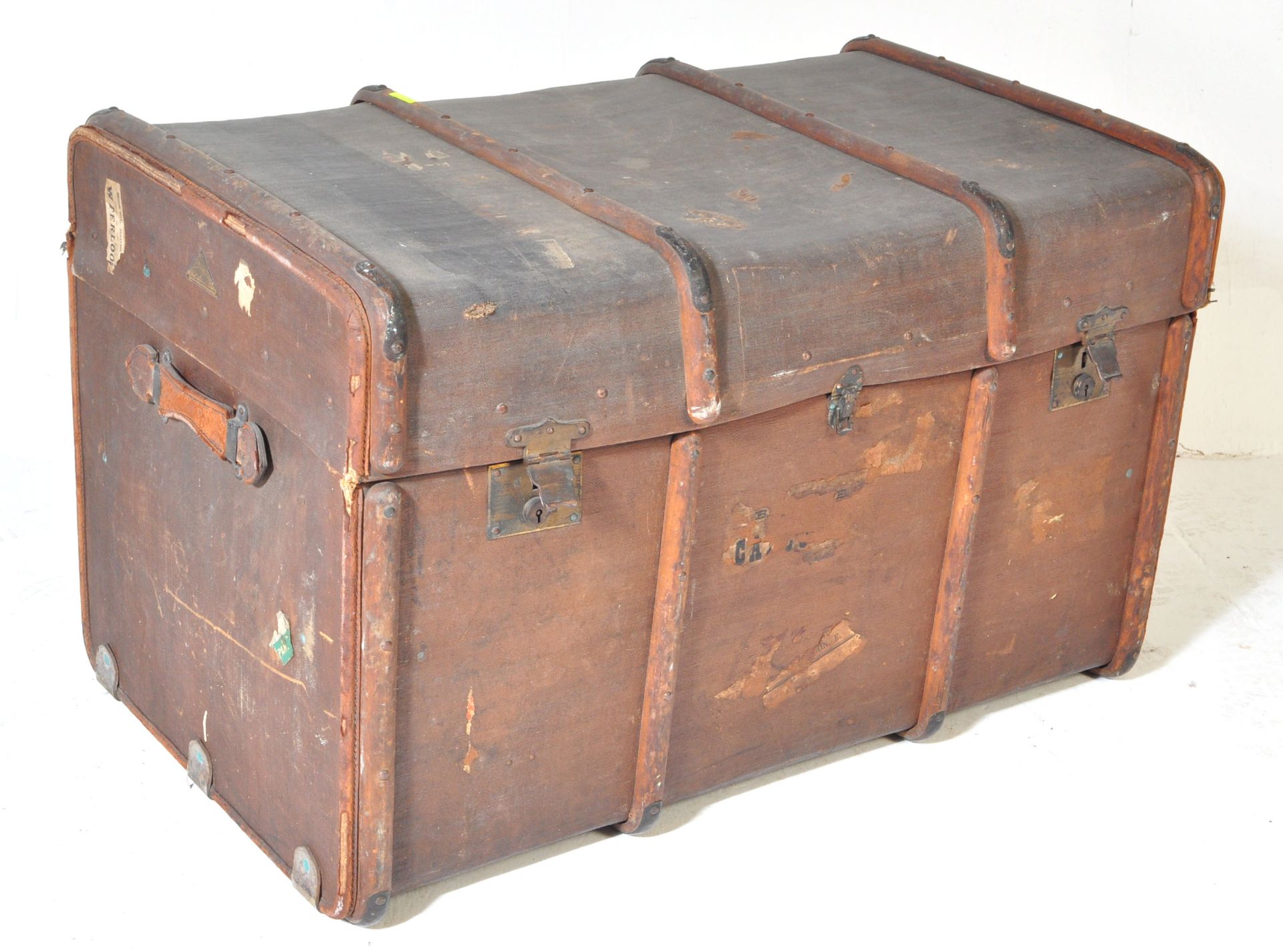 EARLY 20TH CENTURY CANVAS STEAMER TRUNK - Bild 2 aus 6