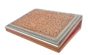 ANTIQUE INDIAN CARVED SANDALWOOD BINDING / WRITING ALBUM