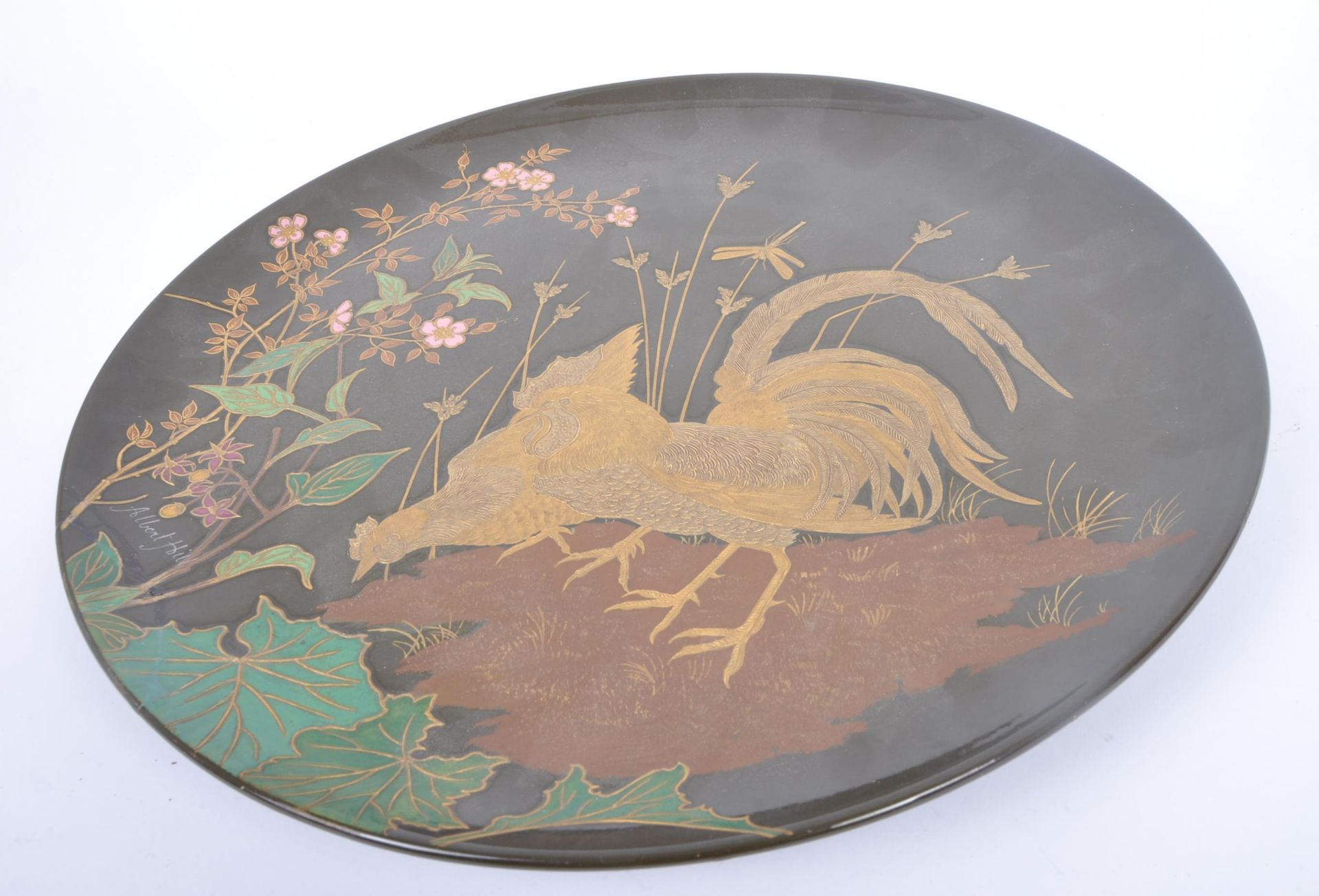 19TH CENTURY ROYAL WORCESTER COCKEREL CHARGER PLATE - Image 2 of 7