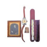 QUANTITY COLLECTABLES TO INCLUDE DAGUERROTYPE & THIMBLE
