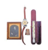 QUANTITY COLLECTABLES TO INCLUDE DAGUERROTYPE & THIMBLE