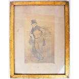 VICTORIAN ENGRAVING OF A GENTLEMAN, FRAMED AND GLAZED