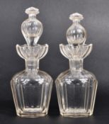 PAIR OF 19TH CENTURY GLASS DECANTERS / BOTTLES