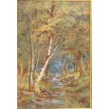 EARLY 20TH CENTURY OIL ON TILE LANDSCAPE PAINTING