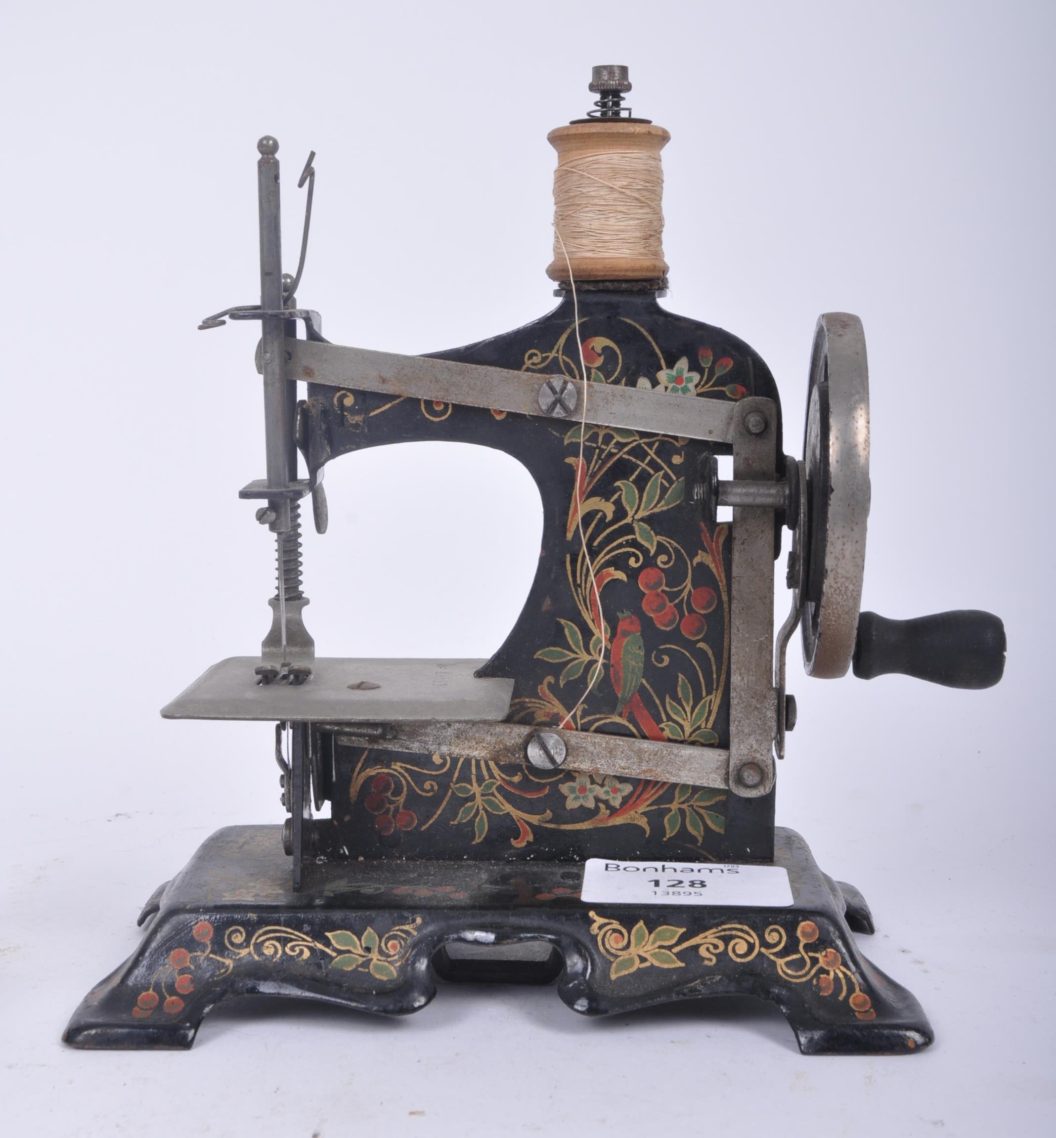 19TH CENTURY MINIATURE TIN SEWING MACHINE - Image 2 of 6