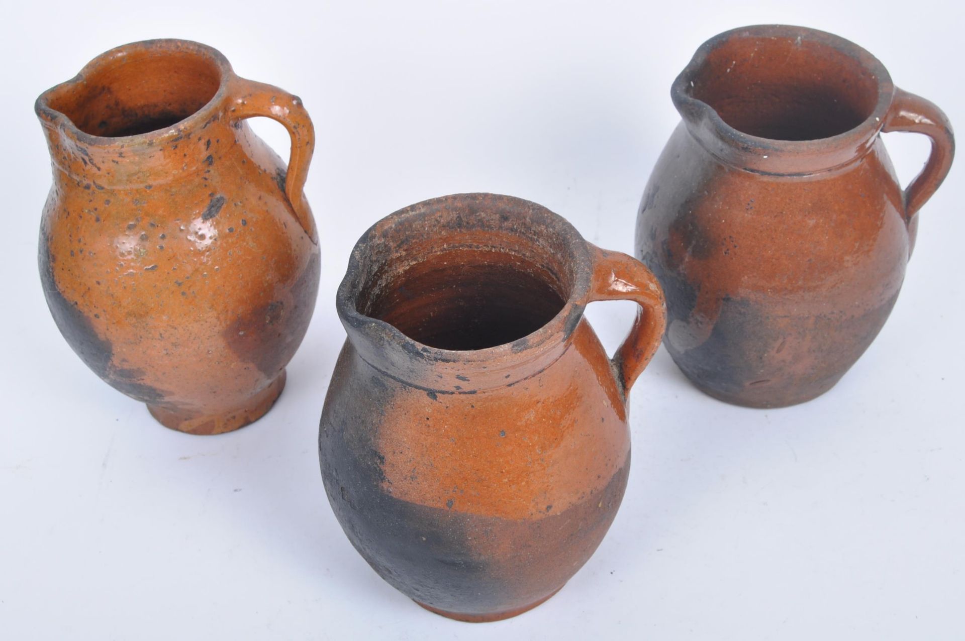 SET OF 19TH CENTURY TERRACOTTA GLAZED JUGS - Image 4 of 10