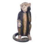 ANTIQUE HUBLEY AMERICAN CAST IRON PAINTED MONKEY MONEYBOX
